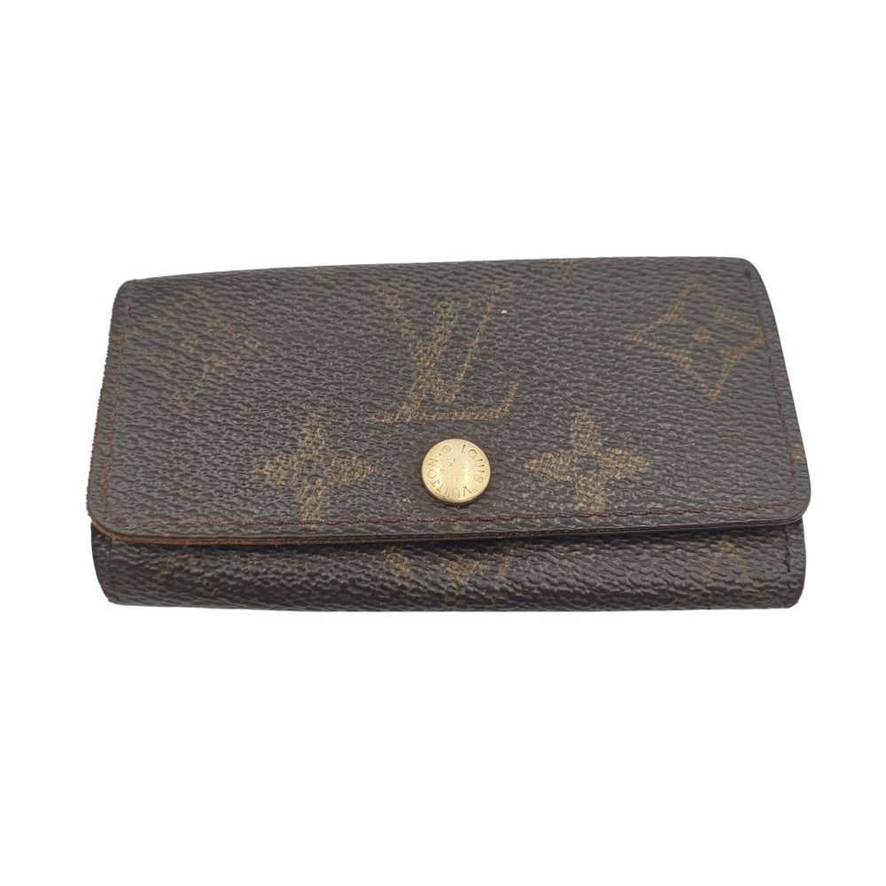 Louis Vuitton Monogram 4 Key Holder Wallet Brown RA0032 Made in France